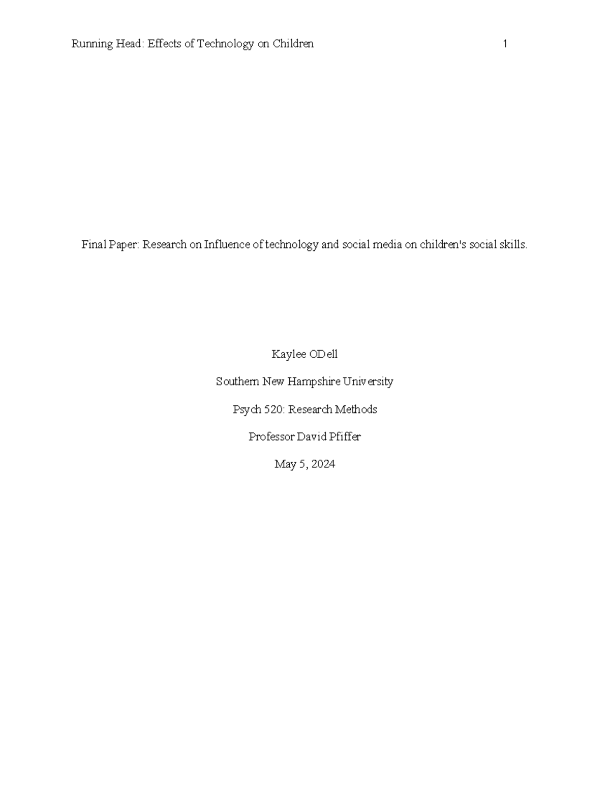 Final milestone - Final Paper: Research on Influence of technology and ...