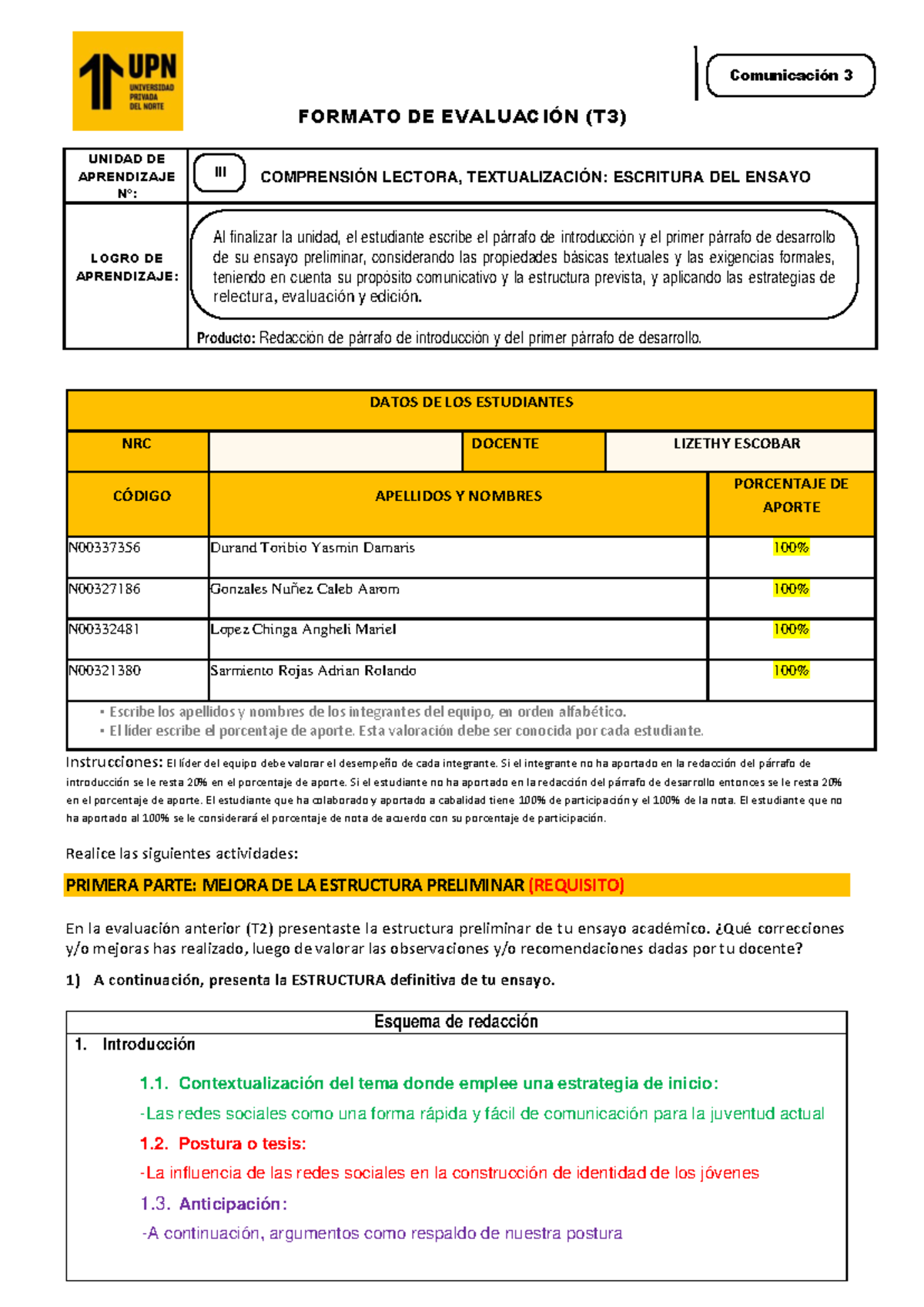 Tarea 3 C3 Grupo 04 - Trabajo T3 de Comunicación 3 (2023). - FORMATO DE ...