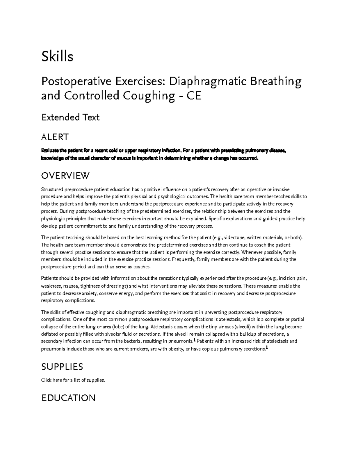 Elsevier Skills- Postoperative Exercises Diaphragmatic breathing ...