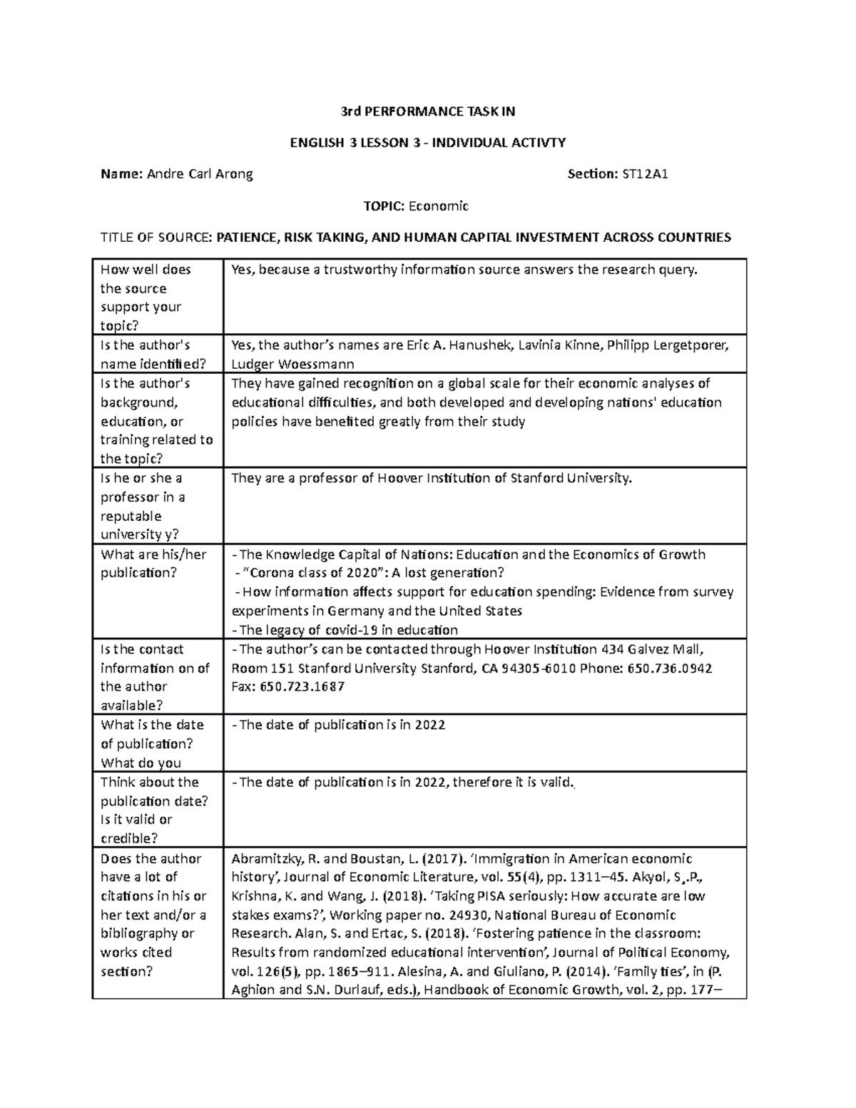3rd Performance TASK IN - 3rd PERFORMANCE TASK IN ENGLISH 3 LESSON 3 ...