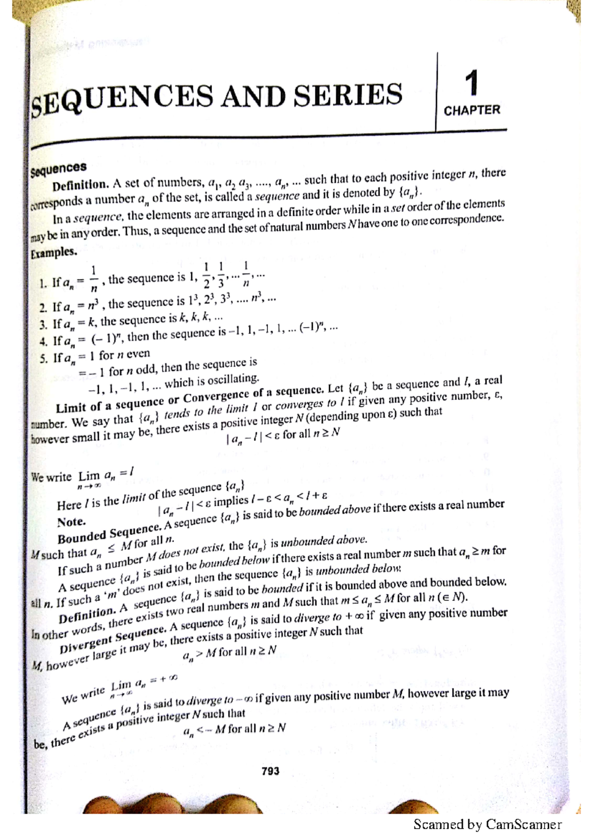 Sequence series - SEQUENCES AND SERIES 1 CHAPTER Sequences Definition ...
