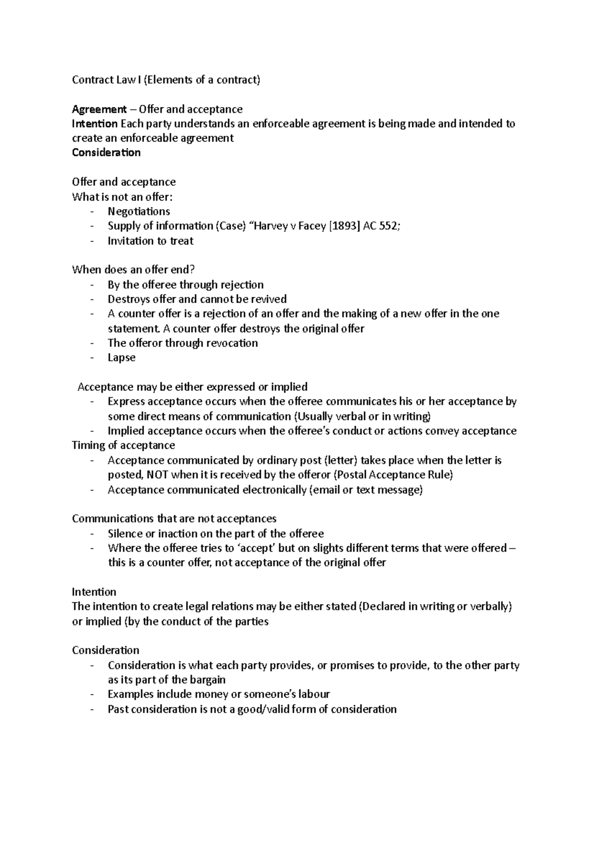 Contract Law I A Counter Offer Destroys The Original Offer The