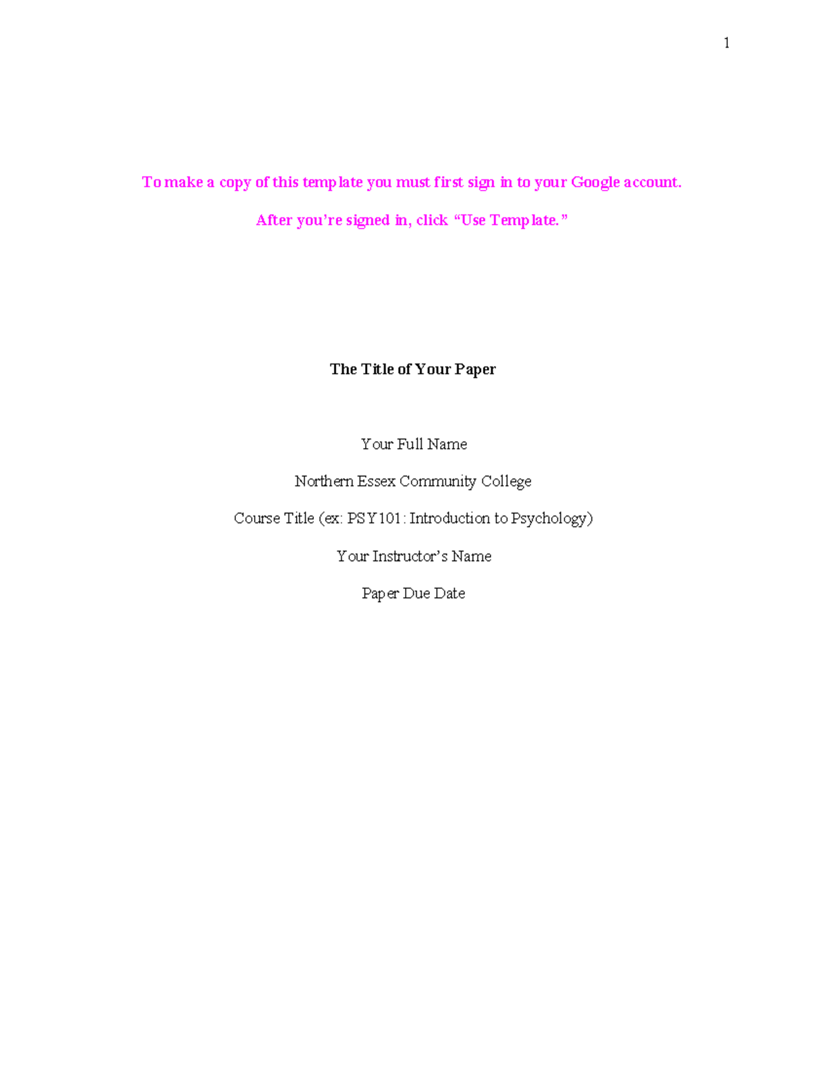 APA 7 Style Student Report Template - To make a copy of this template ...
