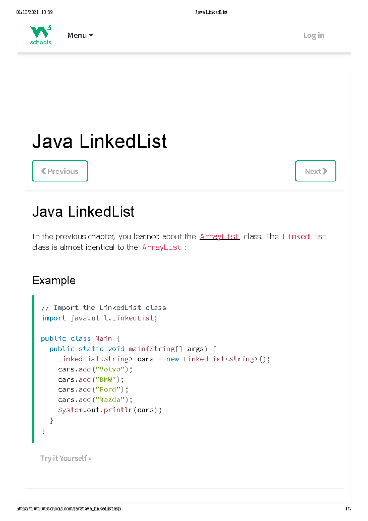 Java Linked List - for beginners to get familiar with concepts covered ... image.