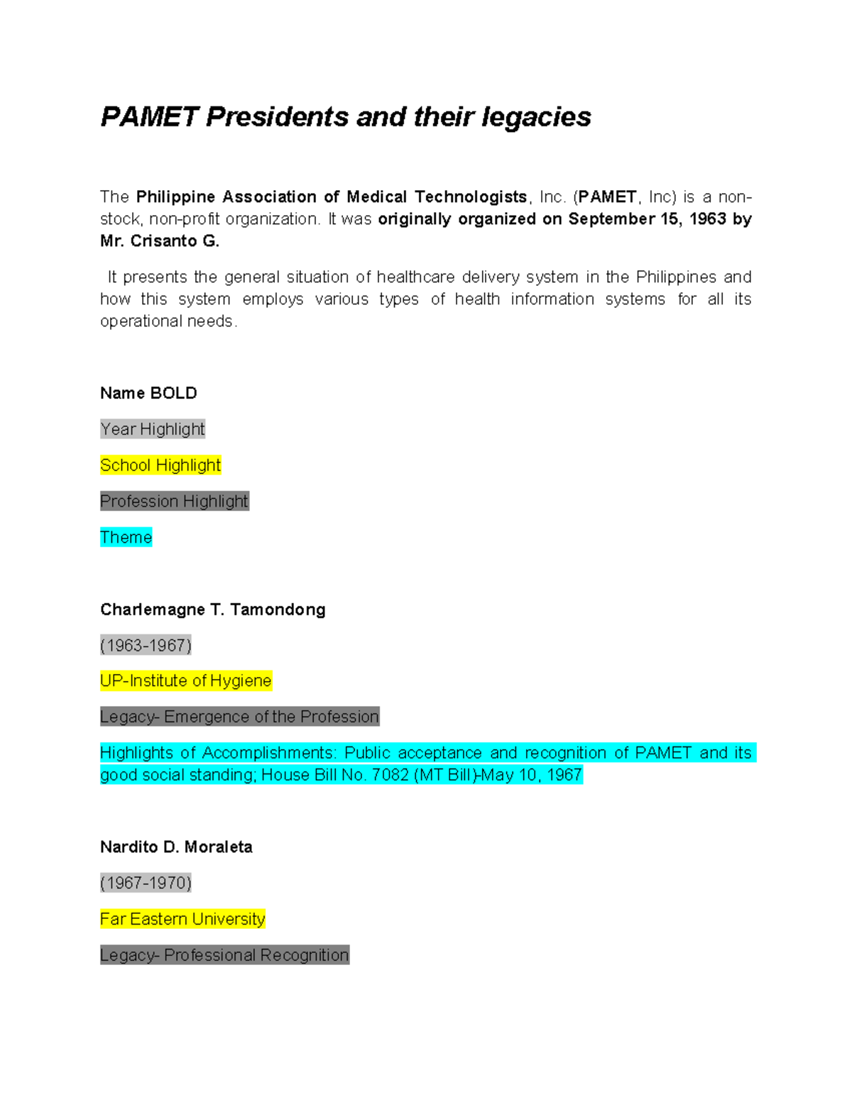 Pamet-Presidents-and-their-legacies - PAMET Presidents and their ...
