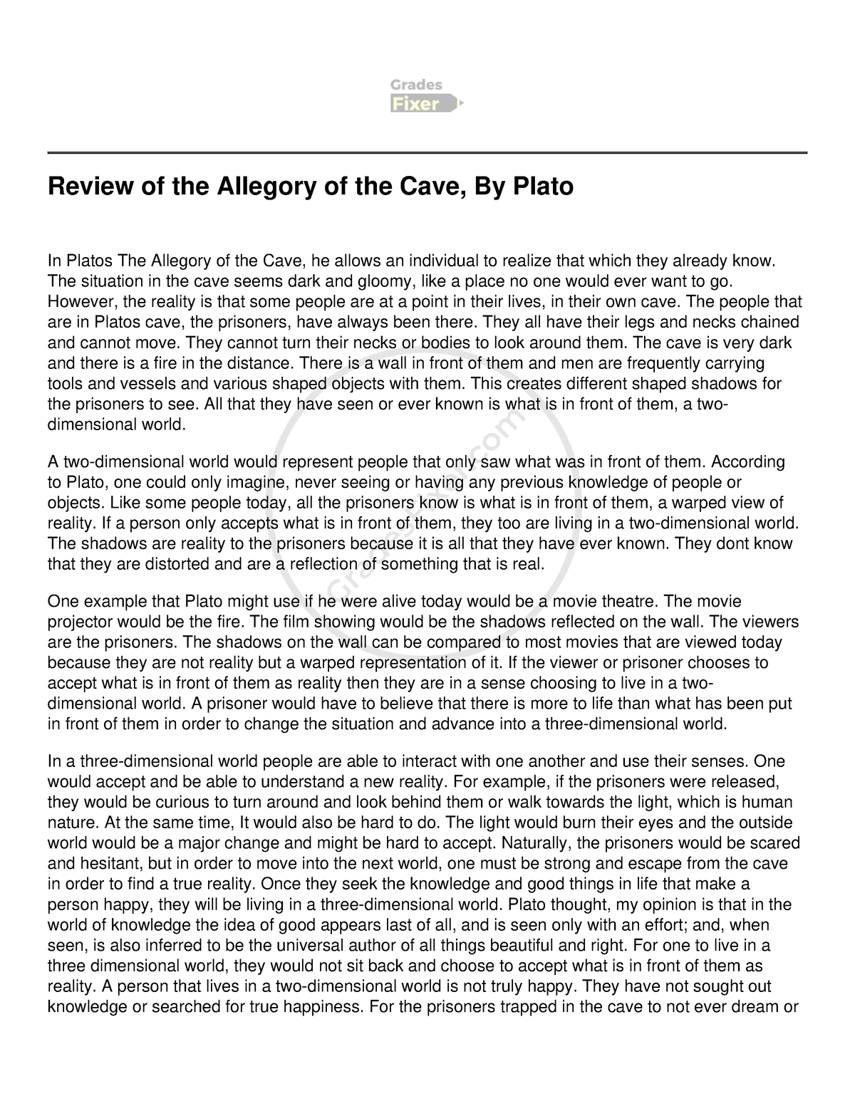 Review Of The Allegory Of The Cave By Plato The Situation In The   Thumb 1200 1553 