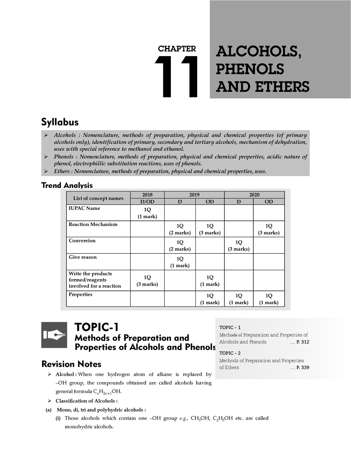 11. Alcohols Phenols And Ethers - CHAPTER 11 ALCOHOLS, PHENOLS AND ...