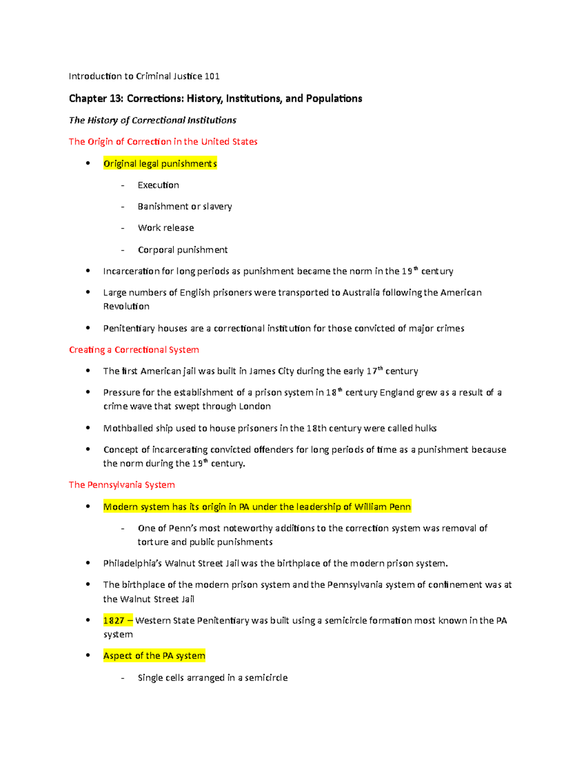 CJ Notes Ch. 13 - kelly roth - Introduction to Criminal Justice 101 ...