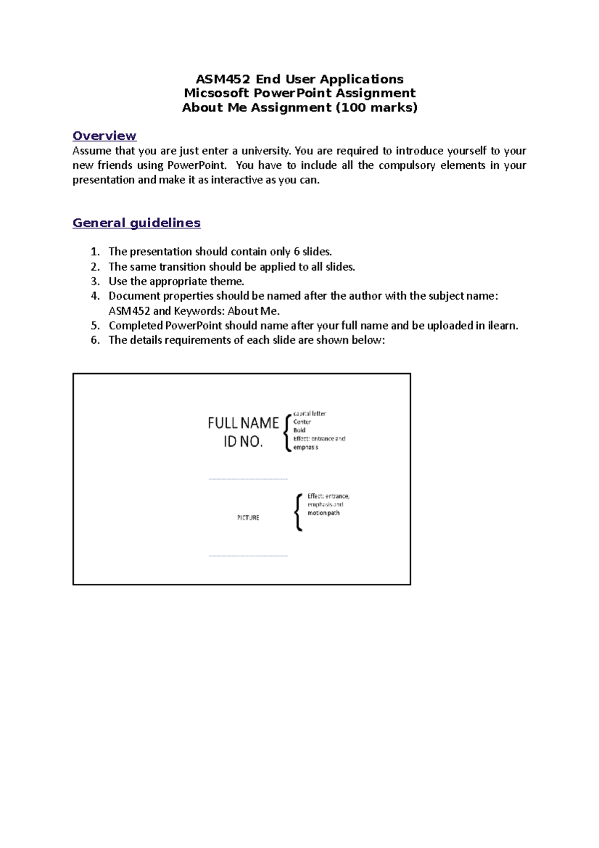 assignment asm452 powerpoint