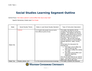 C104 Social Studies Methods: Task 1 Section 2 - C104 - WGU - Studocu