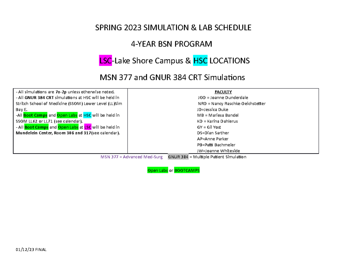 4+YEAR+BSN+Simulation+Student+Schedule+MSN+377+and+CRT+Spring+2023-1 ...