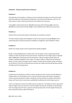 Hull OFOD 9e Solutions Ch 07 - CHAPTER 7 Swaps Practice Questions ...