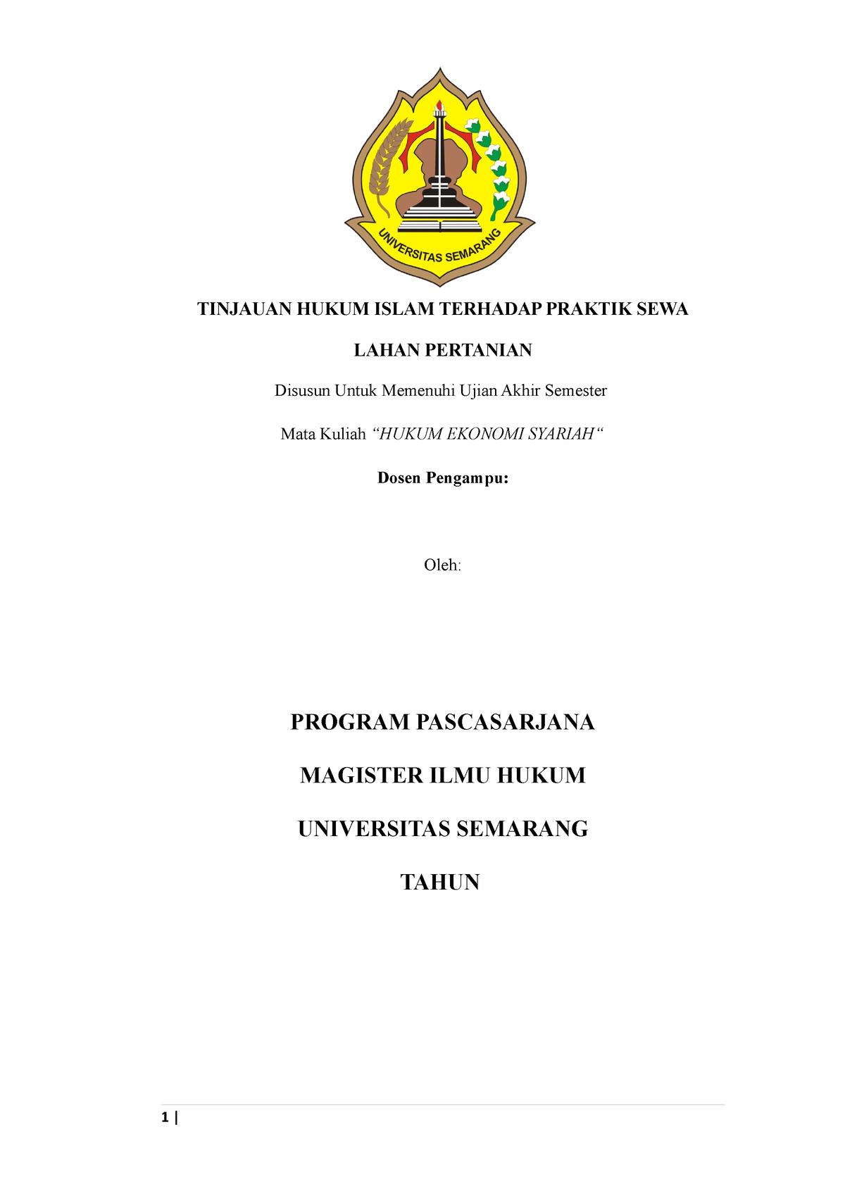 Tinjauan Hukum Islam Terhadap Praktik Sewa Tinjauan Hukum Islam Terhadap Praktik Sewa Lahan