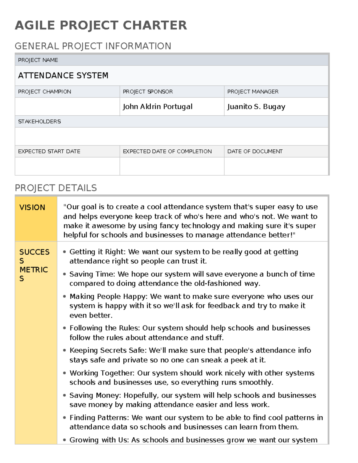 IC Agile Project Charter Template for Microsoft Word 11774 AGILE