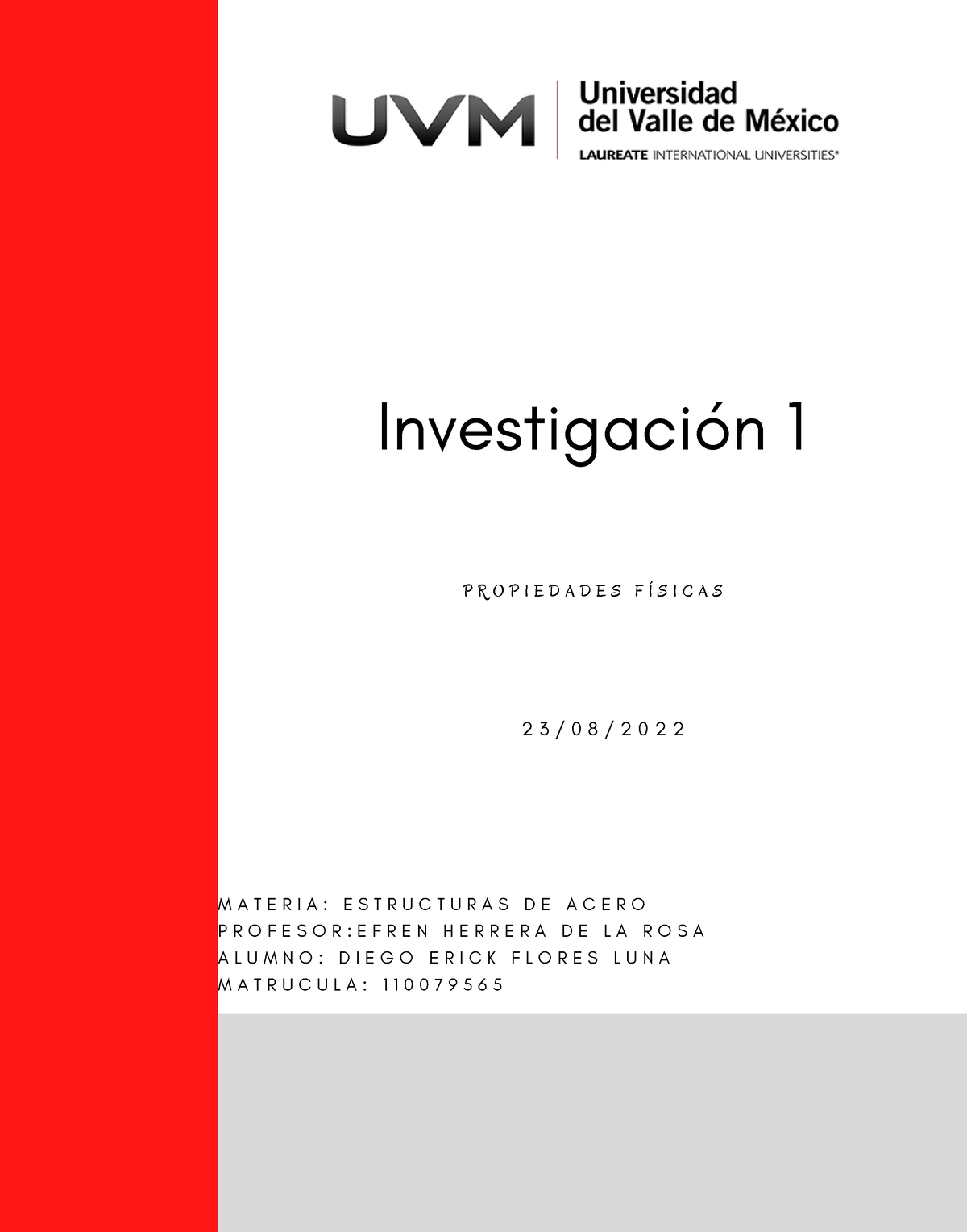 Tarea De Investigación 1 - Investigación 1 2 3 / 0 8 / 2 0 2 2 P R O P ...