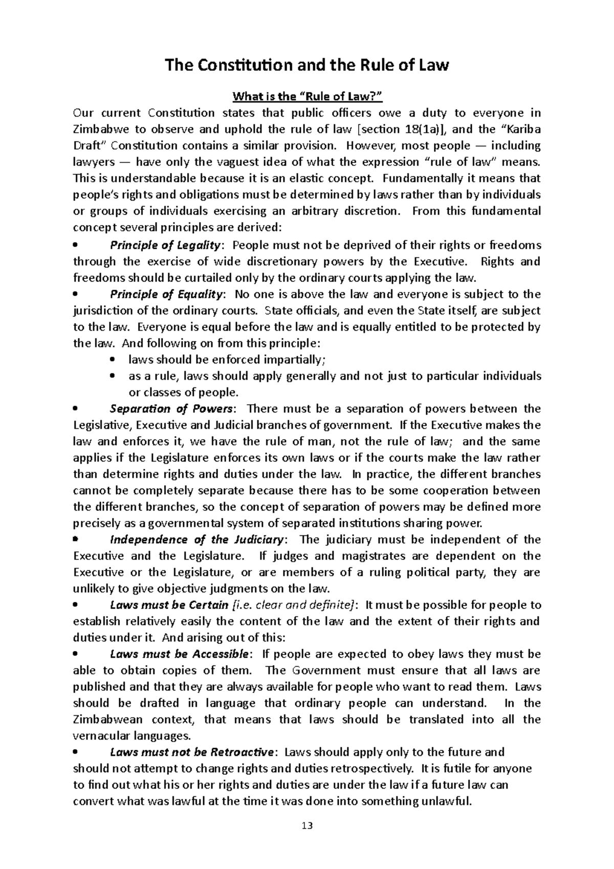 4. The Constitution and the Rule of Law The Constitution and the Rule
