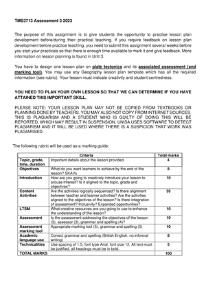 AED3701 2022 Assignment No-01 - ASSIGNMENT NO 1 MODULE: ASSESSMENT IN ...