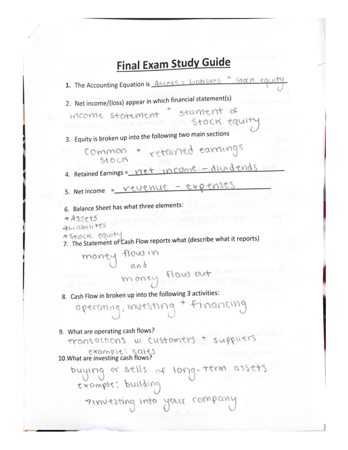 Final Exam Study Guide - ACC 252 - Studocu