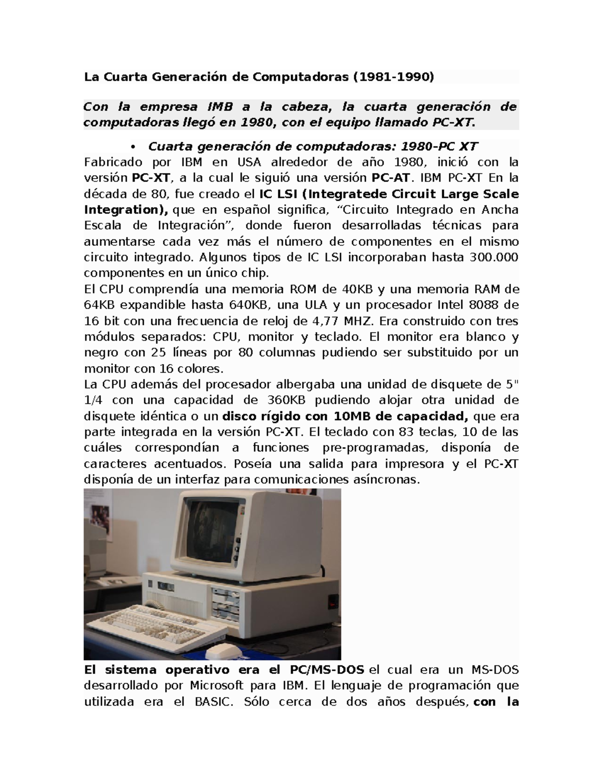 4ta y 5ta generacion de compus - La Cuarta Generación de Computadoras ...