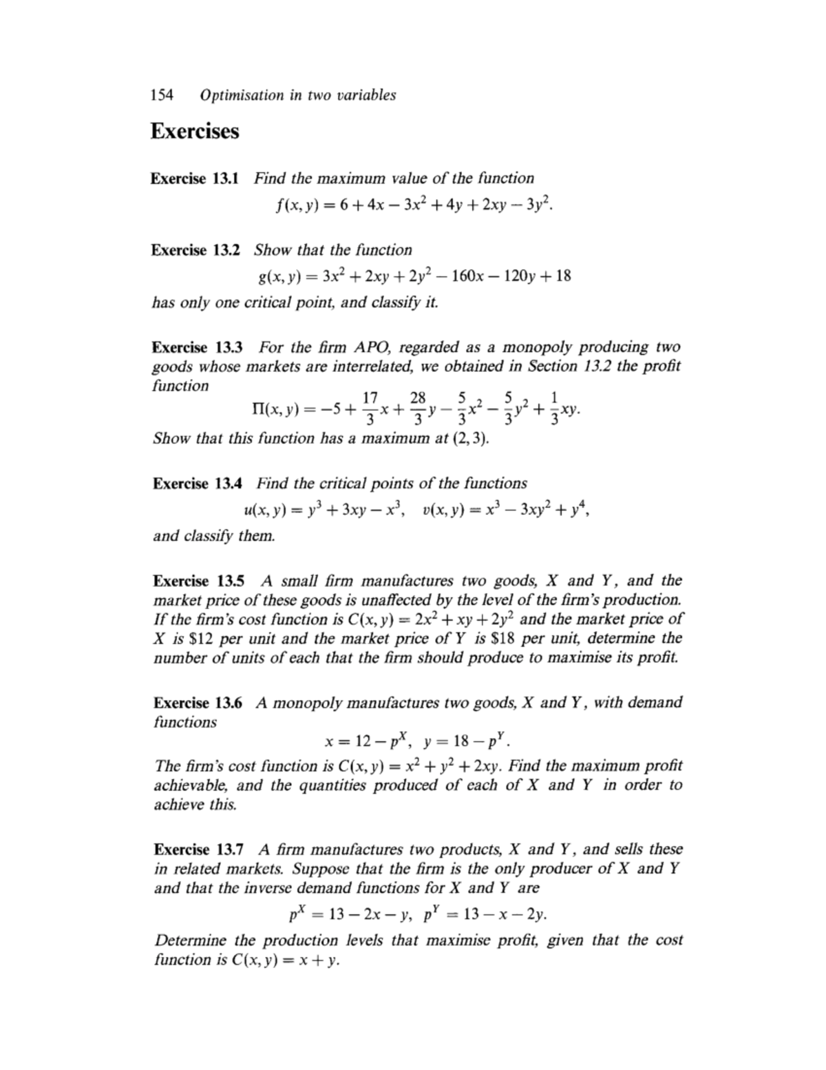 Chapter 13 - Exercises - Practicas - 154 Optimisation in two variables ...