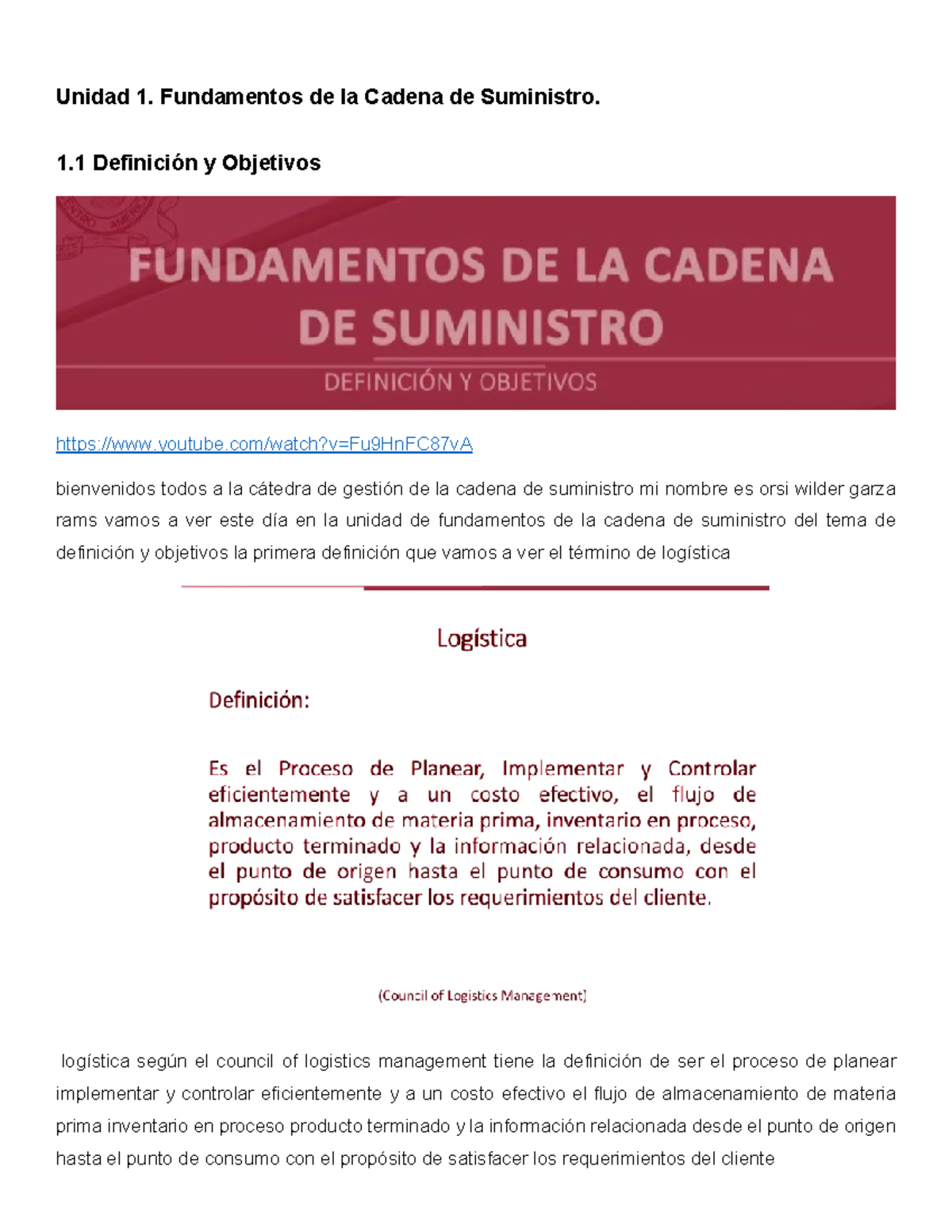 Unidad 1 con OCR - Gestión De La Cadena De Suministros - UES - Studocu