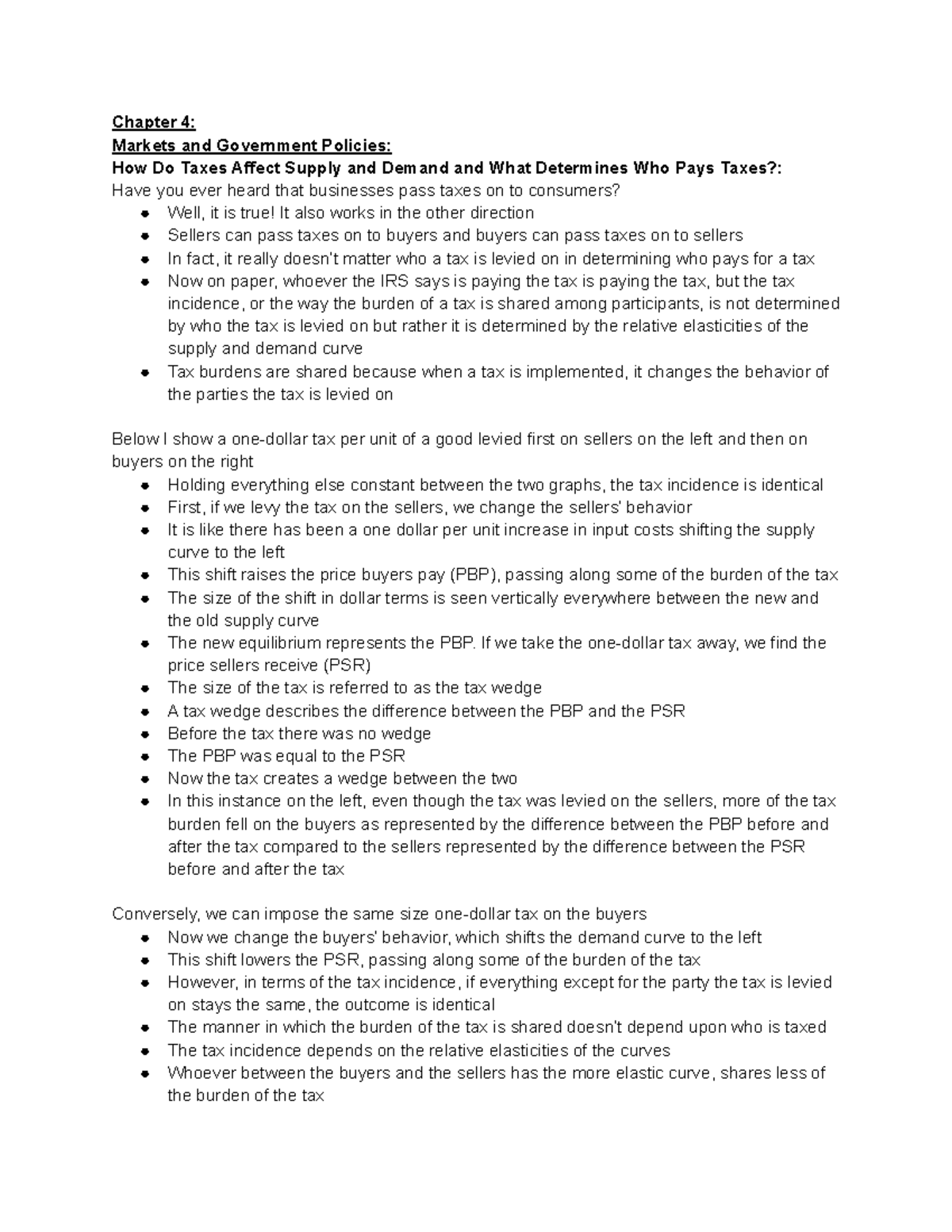 Microeconomics Chapter 4 Government Policies Part III Chapter 4