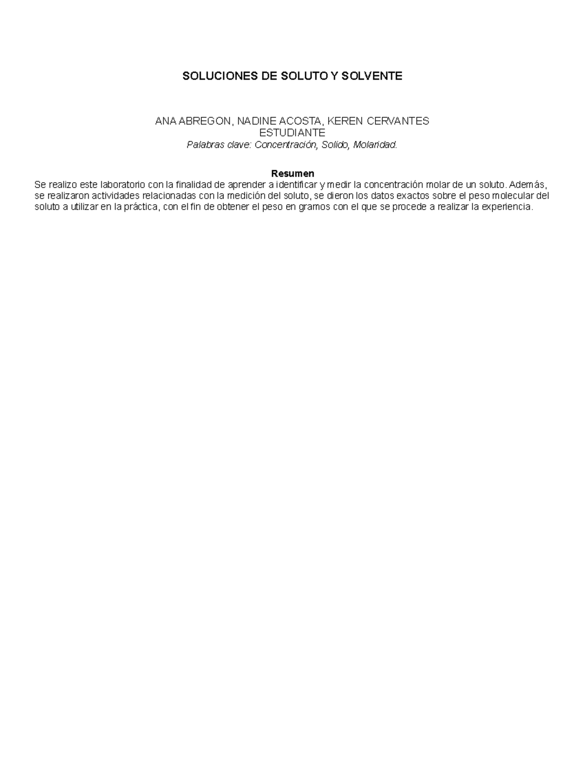 Modelo Informe - MEDICIONES DE SOLUCIONES DE SOLVENTE Y SOLUTO ...