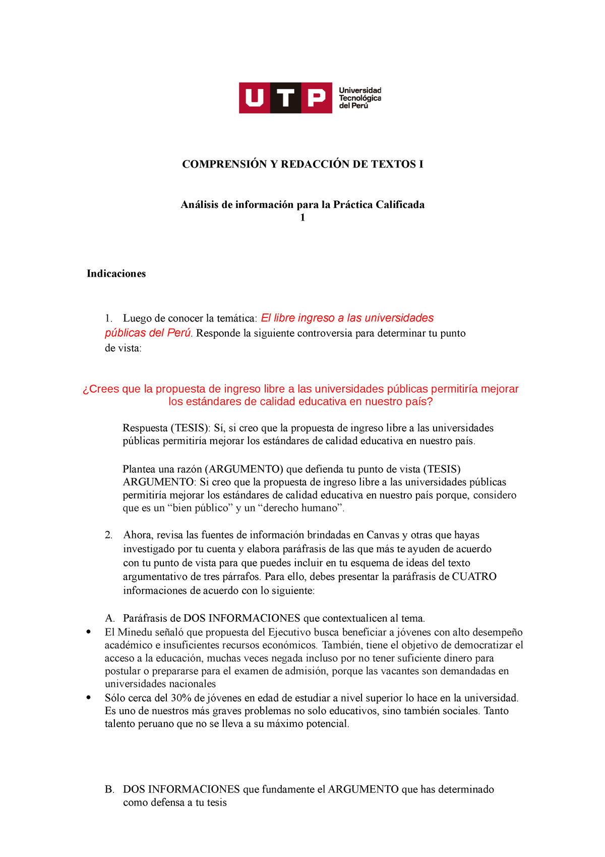 Semana 05 Tarea De Manejo De Fuentes Parafrasis ComprensiÓn Y RedacciÓn De Textos I Análisis 9968