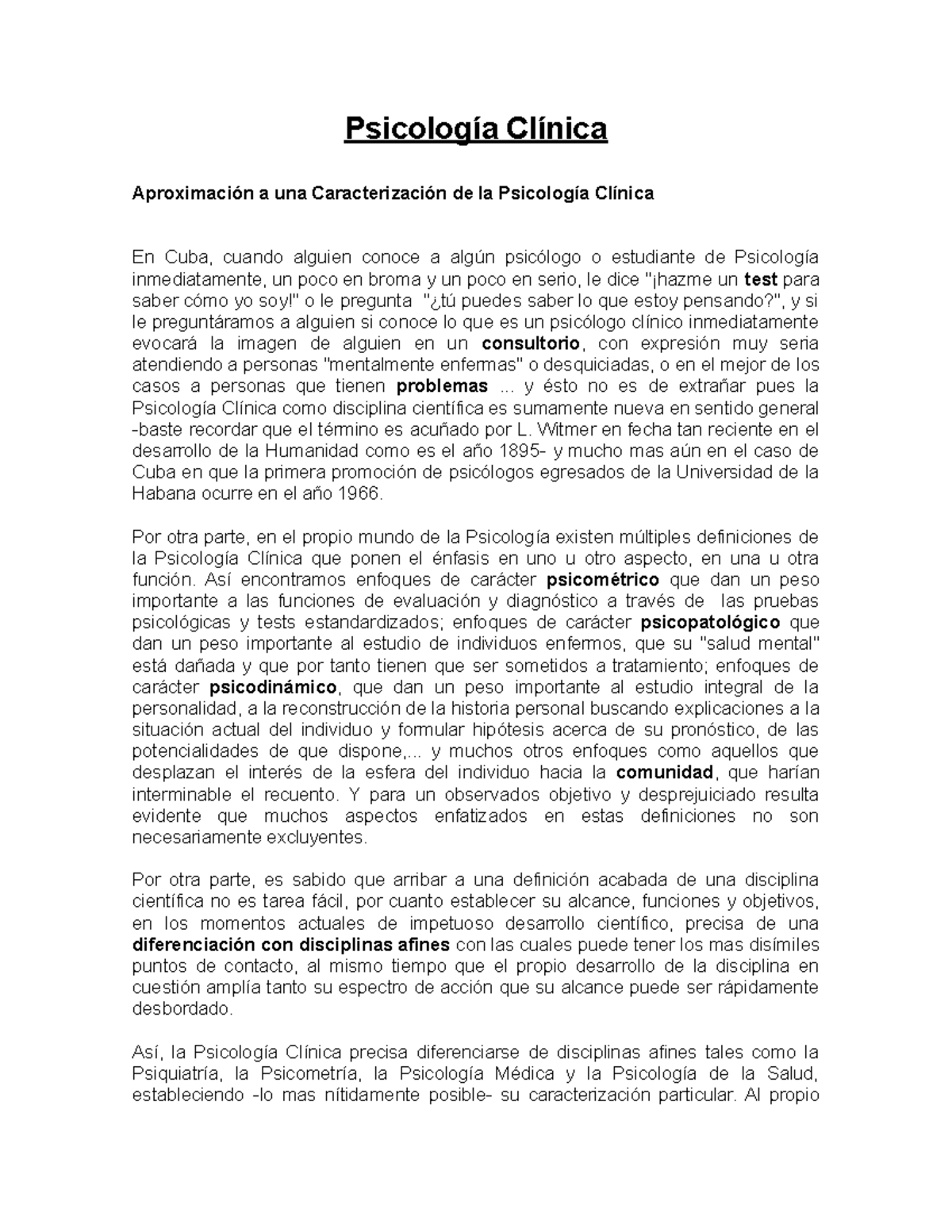 Que es la psicologia clinica Psicología Clínica Aproximación a una Caracterización de la Studocu Que es la psicologia clinica Psicología Clínica Aproximación a una Caracterización de la Studocu
