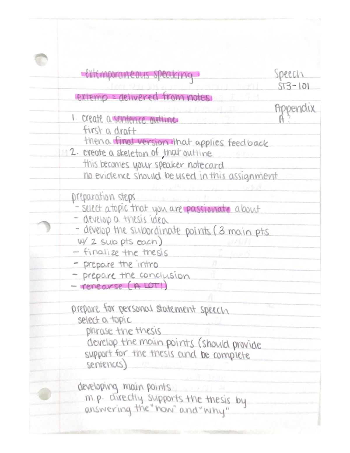 Speech Appendix A - These notes are for Professor Turner's class ...