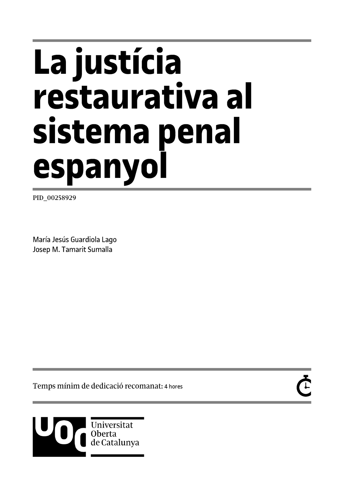 T 3 La Justicia Restaurativa Al Sistema Penal Espanyol - La Justícia ...