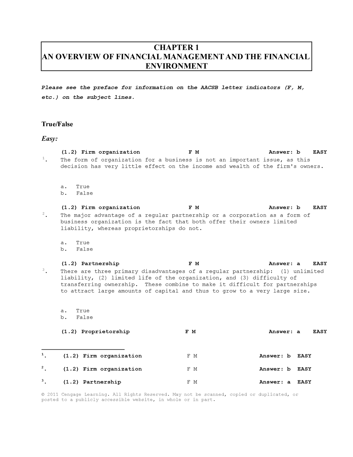 Ch01 AN Overview OF Financial Management AND THE Financial Environment ...