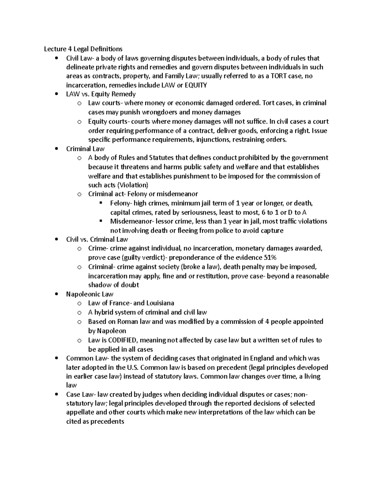 Chap 1 Lecture 4 Legal Definitions - Lecture 4 Legal Definitions Civil 