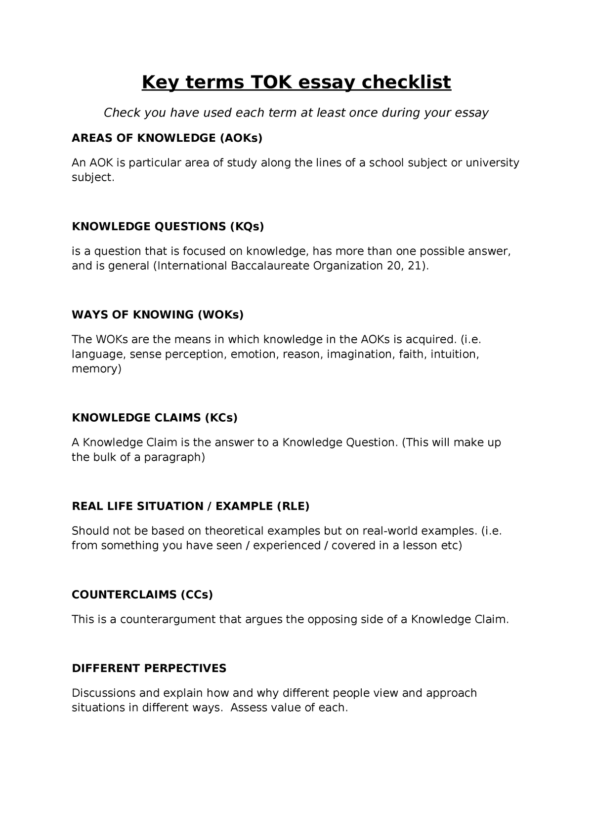 tok terms to use in essay