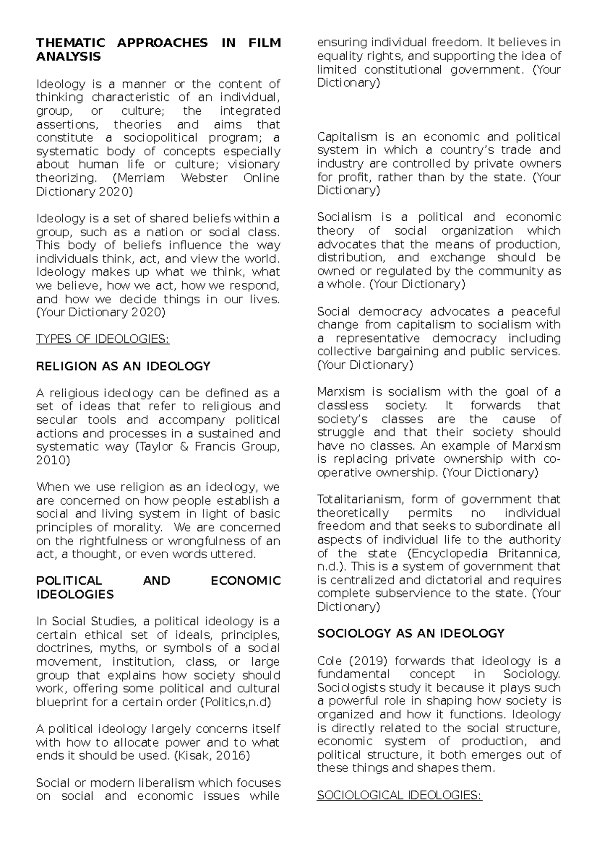 Thematic Approaches IN FILM Analysis - THEMATIC APPROACHES IN FILM ...