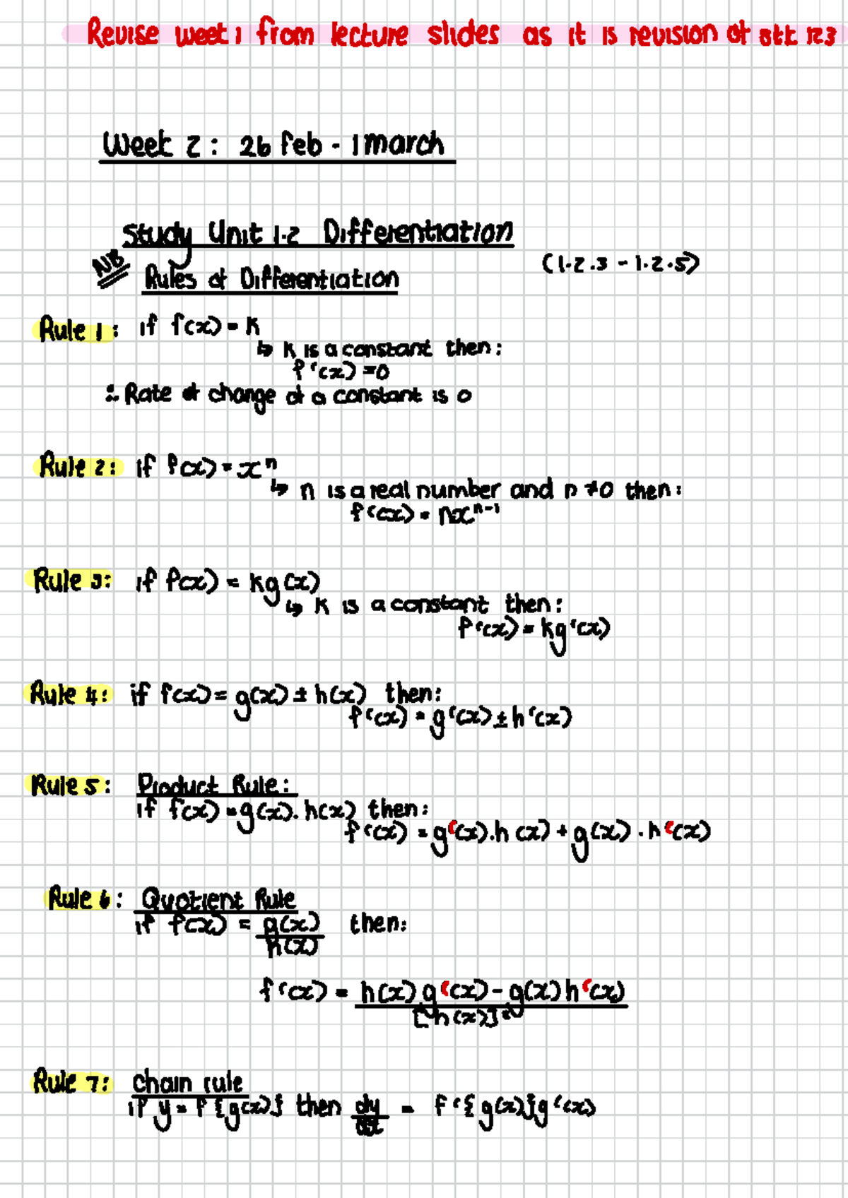 Stk121 workbook - Stk 121 notes - Revise weekI from lecture slides as ...