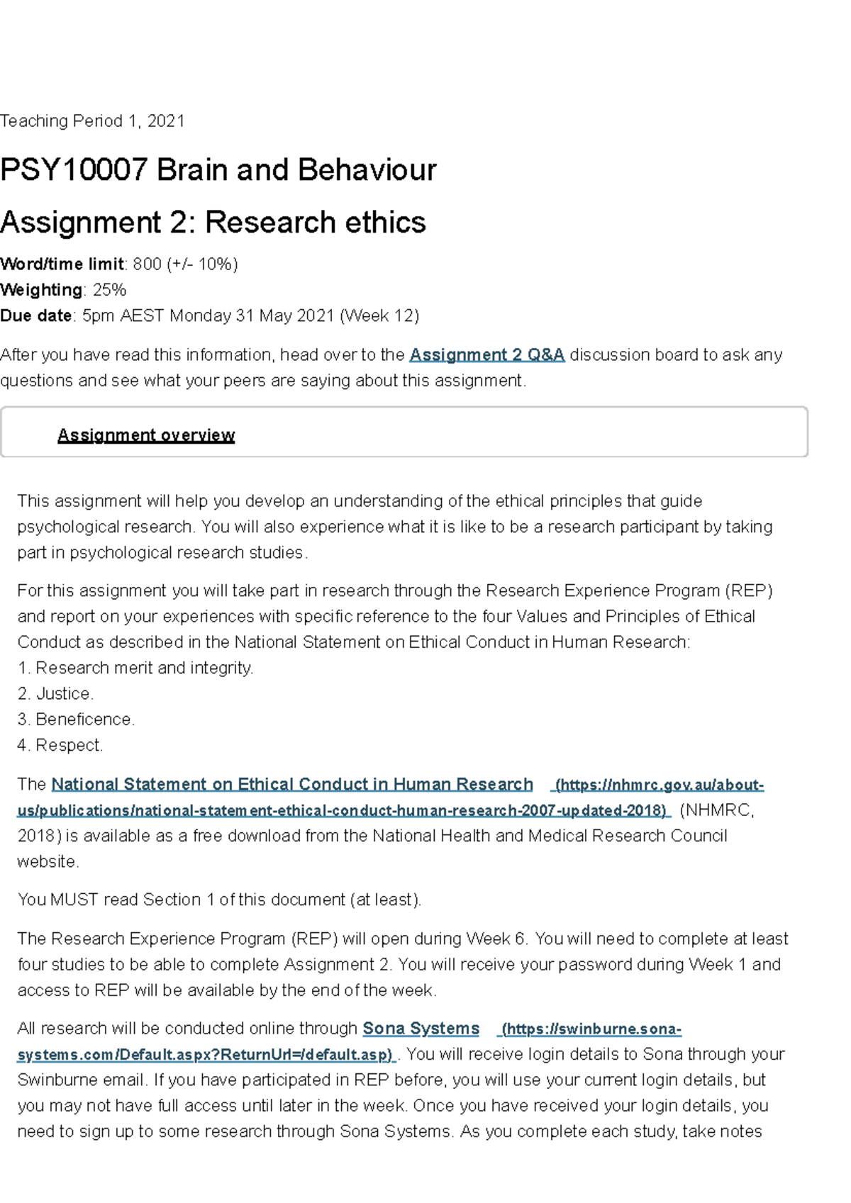 assignment 2 research ethics