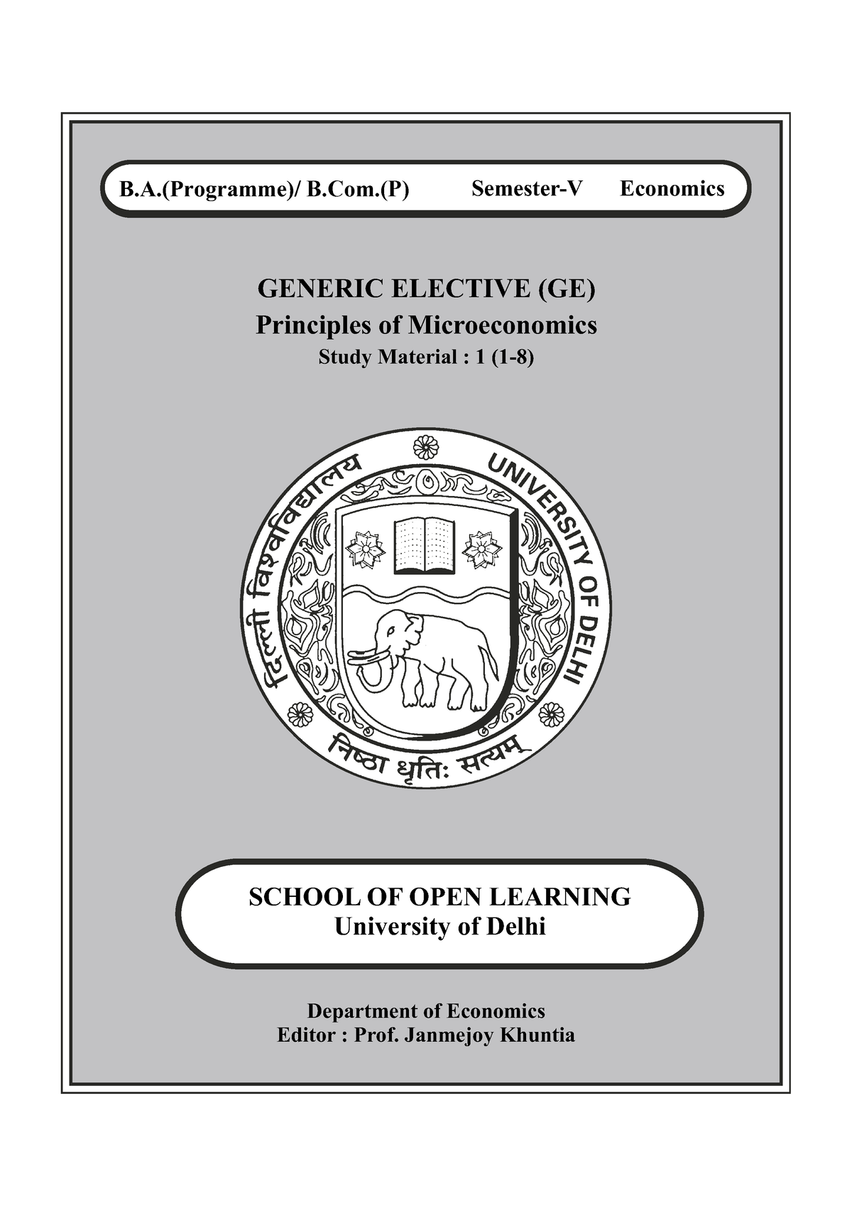 Principles Of Microeconomics 1 To 8 Bcom 5th Sem E 230929 175607 ...