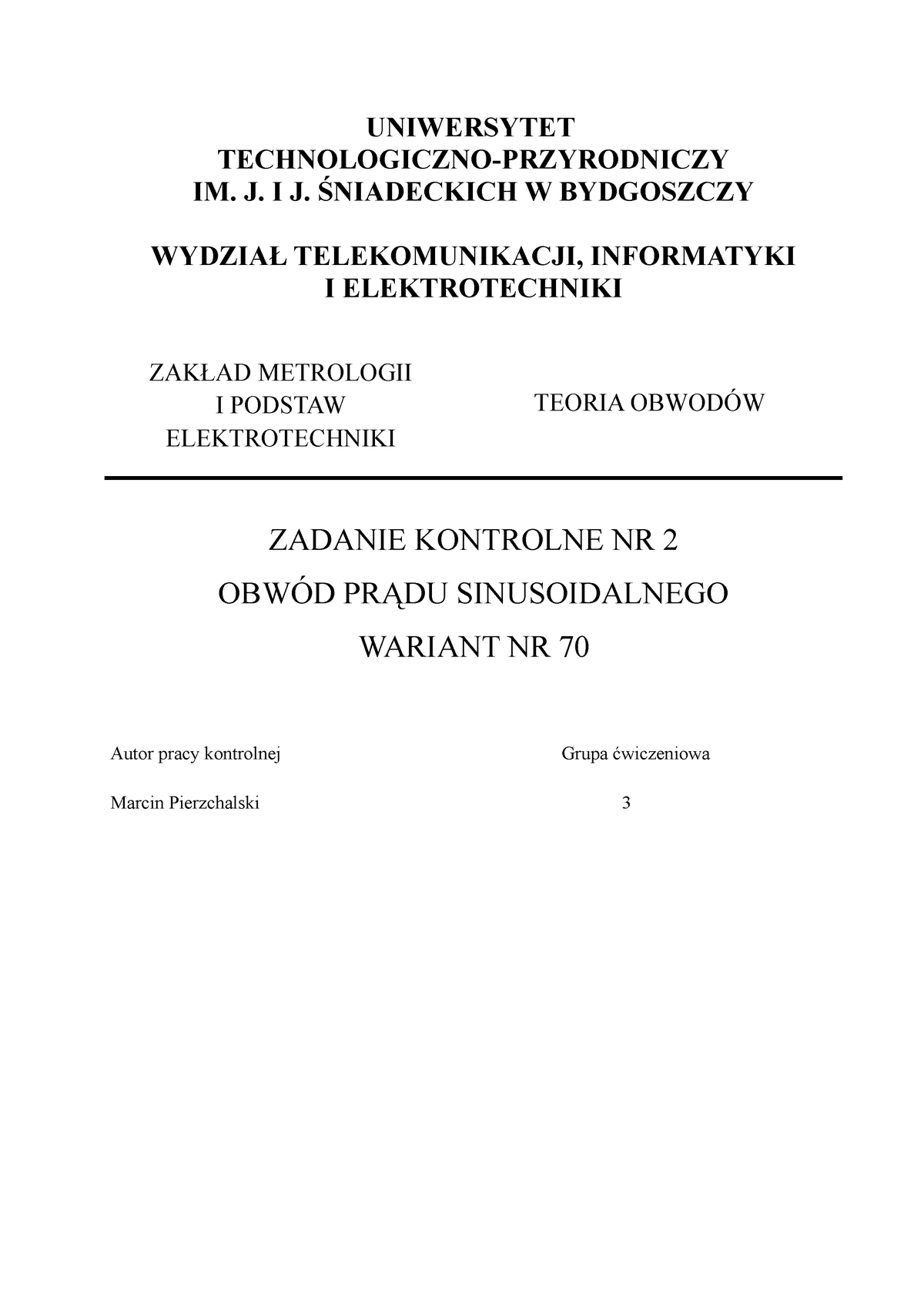 Projekt To Nr 2 Uniwersytet Technologiczno Przyrodniczy Im J I J Śniadeckich W Bydgoszczy