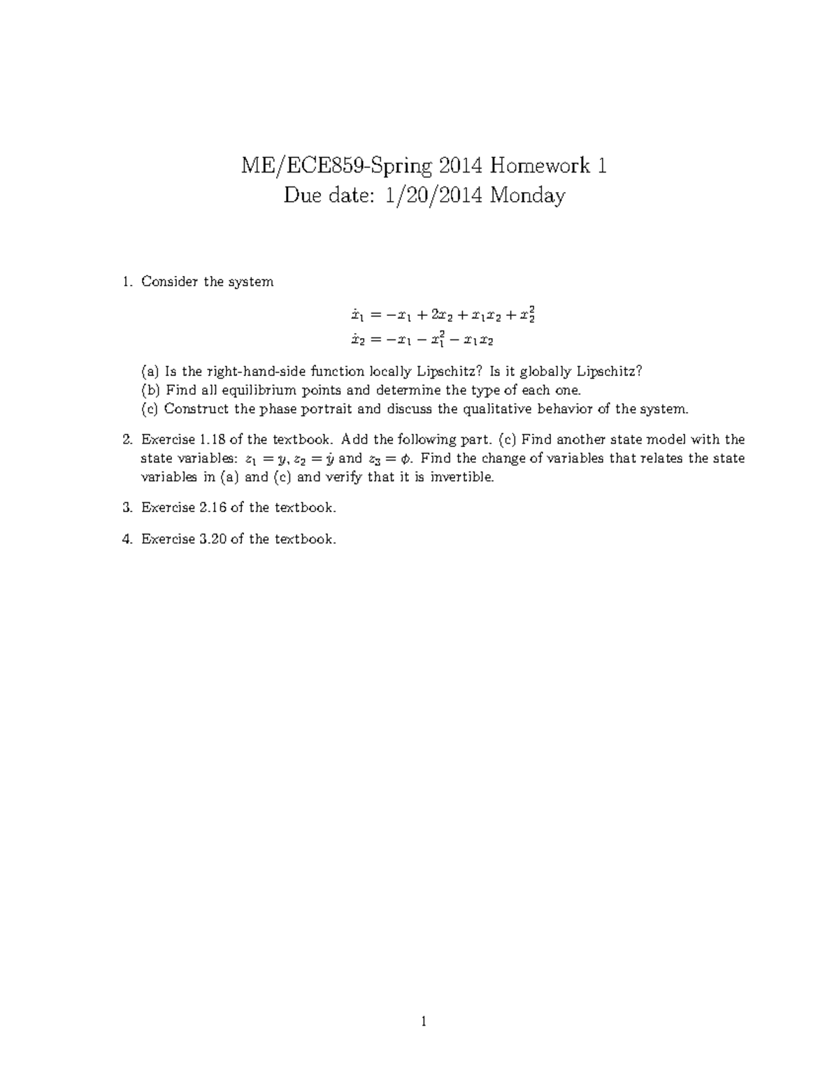 Seminar Assignments - Assignment 1-8 - ME/ECE859-Spring 2014 Homework 1 ...