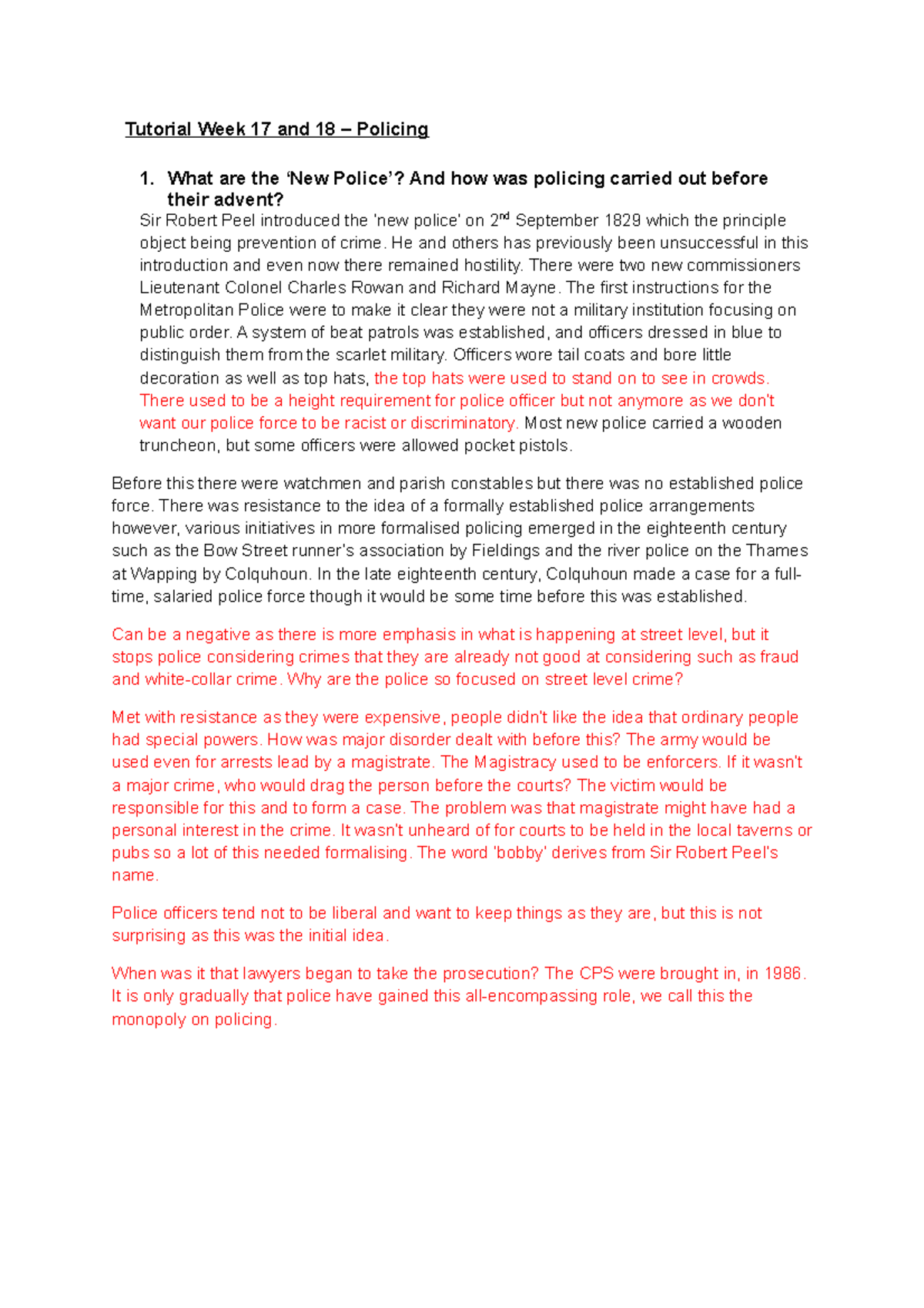 Policing Tutorial - Questions and answers on police and their role in ...