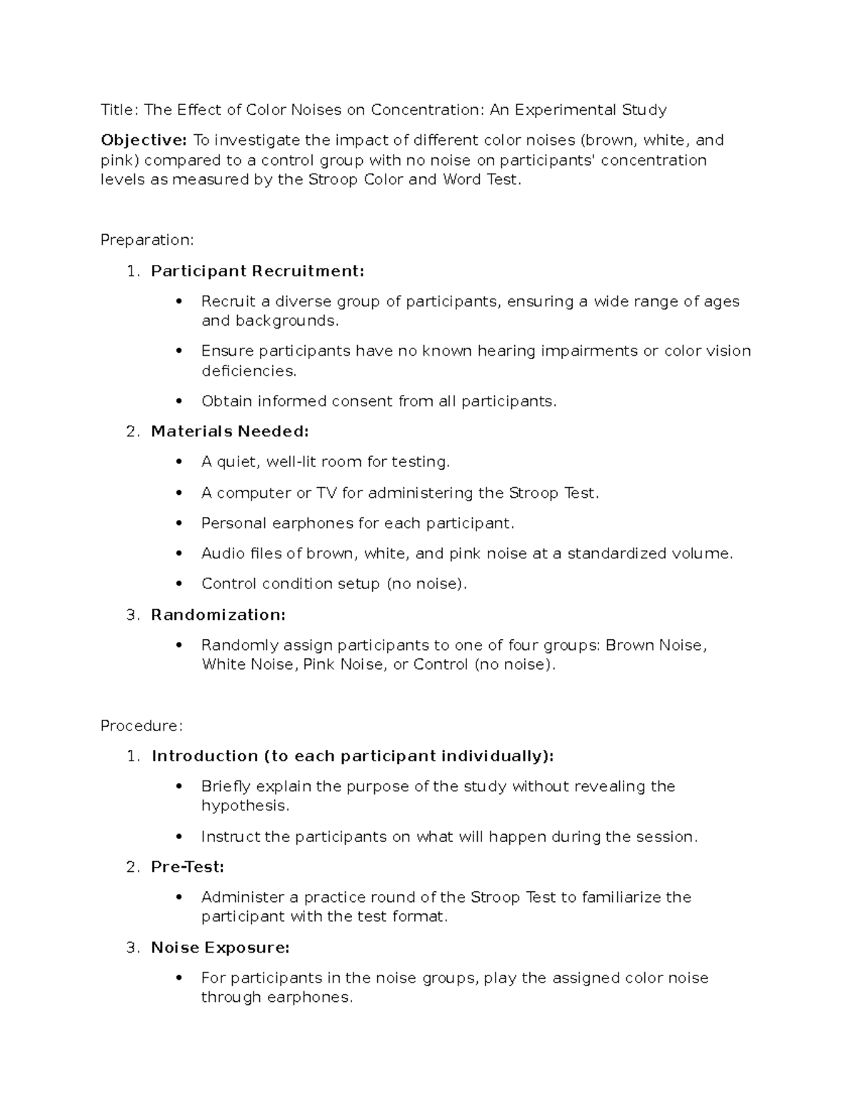 Script for Noise Colors - Title: The Effect of Color Noises on ...