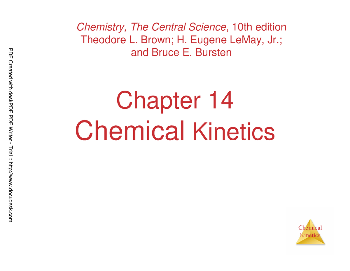 Chemical Kinetics Internet - 1 ChemicalKinetics Chapter 14 Chemical ...