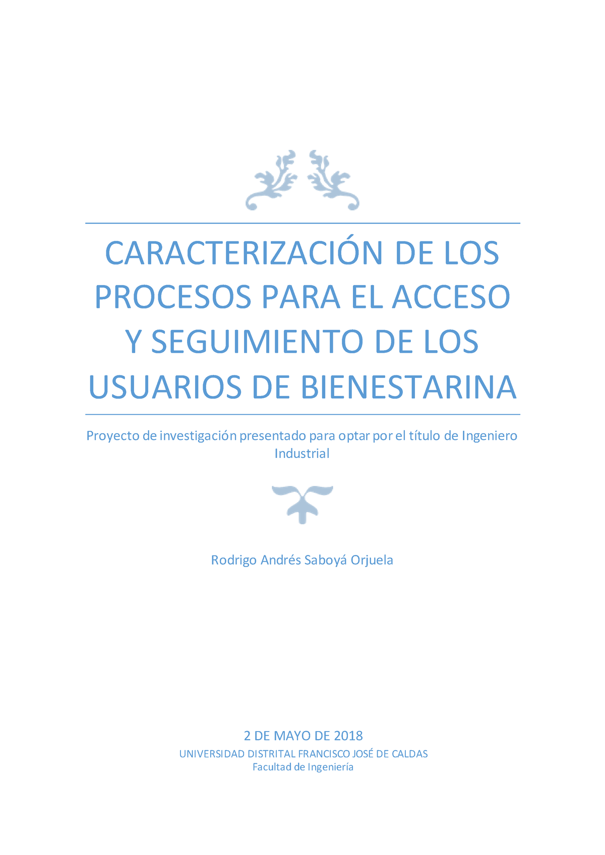 Saboya Orjuela Rodrigo Andres 2018 - CARACTERIZACI”N DE LOS PROCESOS ...