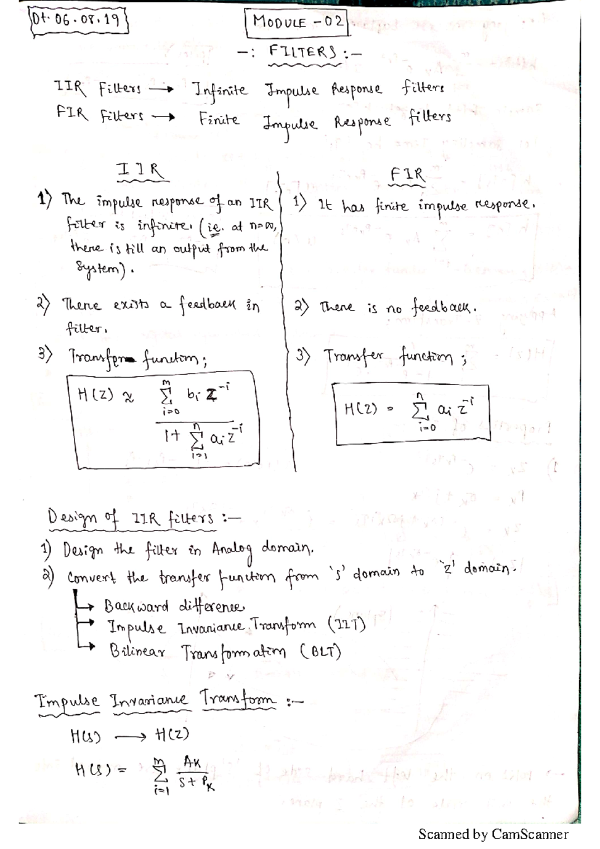 DSP(After mid sem) - Notes by Umesh sir for the portions after midsem ...