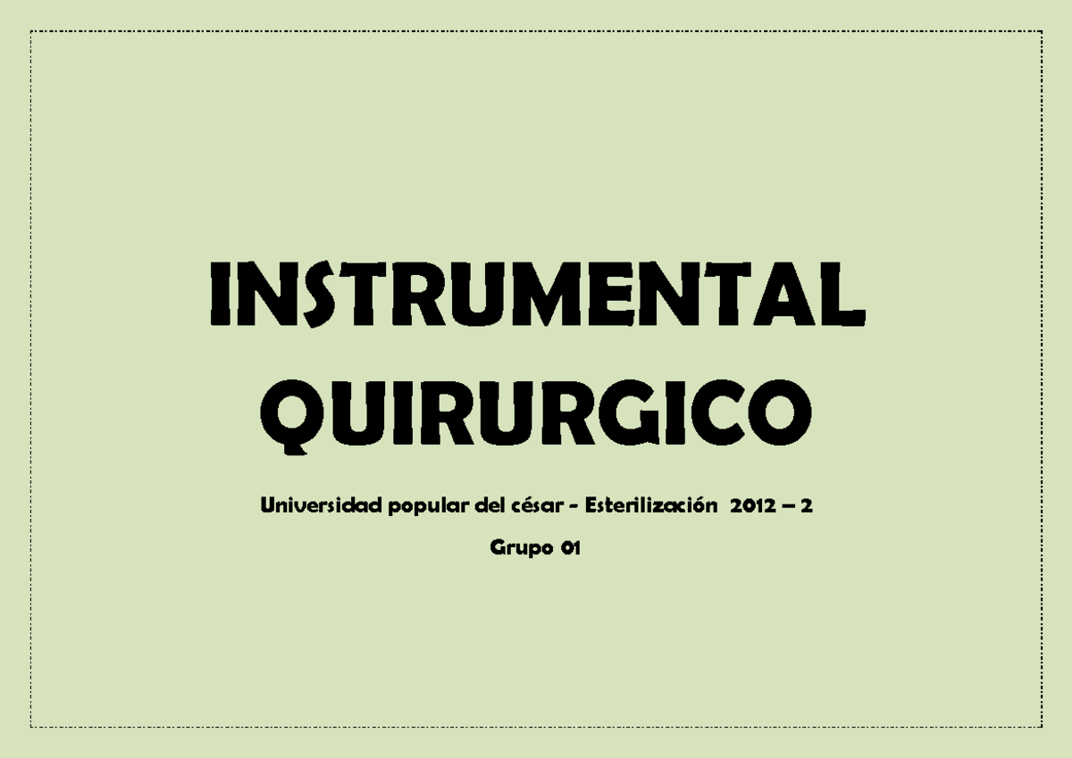Libro de Instrumental - ............ - INSTRUMENTAL QUIRURGICO ...