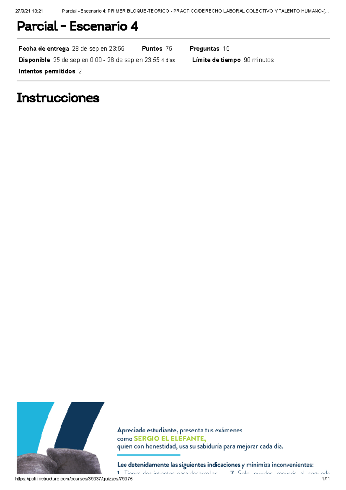 Parcial - Escenario 4 Primer Bloque- Teorico - Practico Derecho Laboral Colectivo Y Talento ...