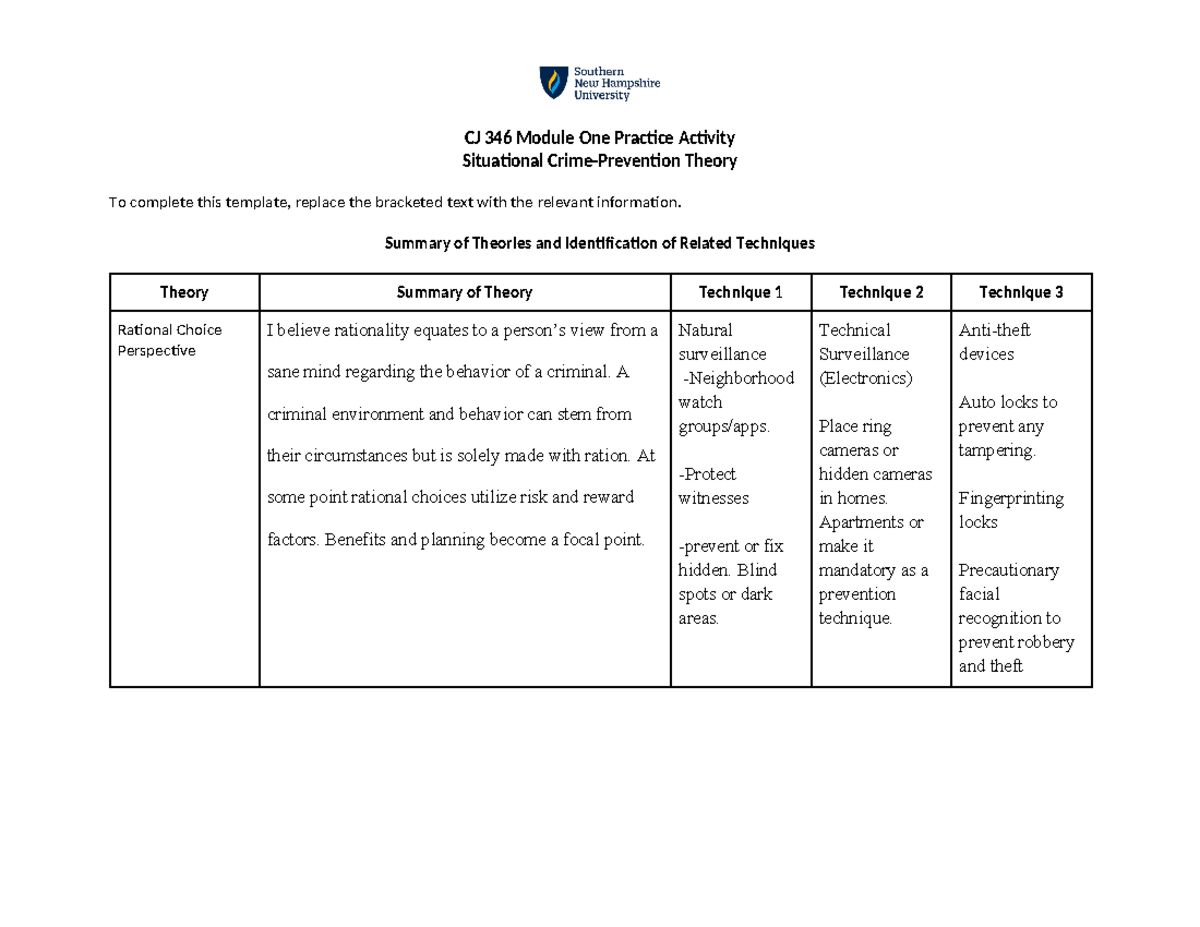 CJ 346 Module One Practice Activity Completed - CJ 346 Module One ...