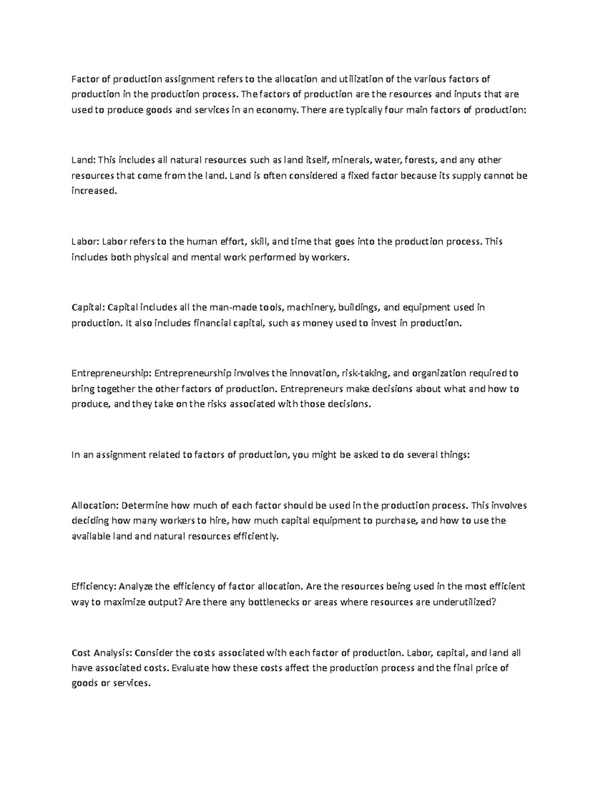 Factor of produ-WPS Office - Factor of production assignment refers to ...