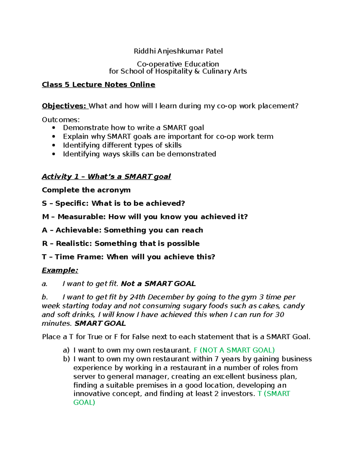 Class 5 learning goals lecture notes-Riddhi Patel - Riddhi Anjeshkumar ...